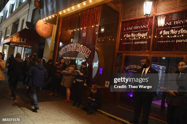 An exterior view of Lane Bryant Presents #ImNoAngel Powered By Pandora featuring Lizzo on November 30, 2017 in New York City.