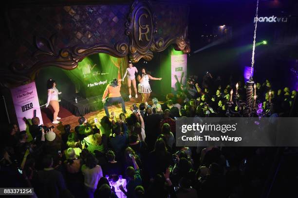 Lizzo brings a guest onstage at Lane Bryant Presents #ImNoAngel Powered By Pandora featuring Lizzo on November 30, 2017 in New York City.