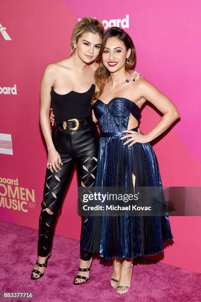 Honoree Selena Gomez and Francia Raisa attend Billboard Women In Music 2017 at The Ray Dolby Ballroom at Hollywood & Highland Center on November 30,...