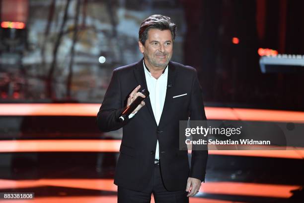 Thomas Anders performs at the tv show 'Heiligabend mit Carmen Nebel' on November 29, 2017 in Munich, Germany. The show will be aired on December 24,...