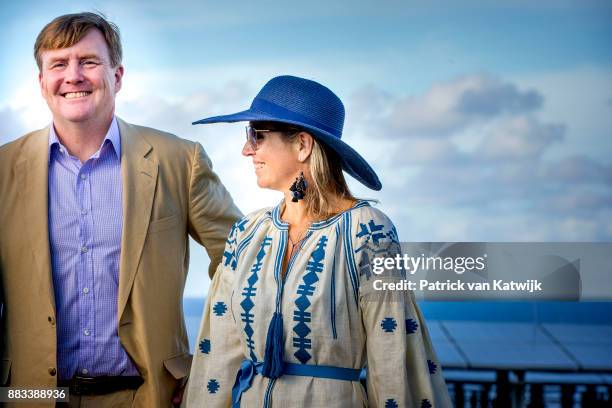 King Willem-Alexander of The Netherlands and Queen Maxima of The Netherlands visit Solar Park and the reconstruction of houses on November 30, 2017...