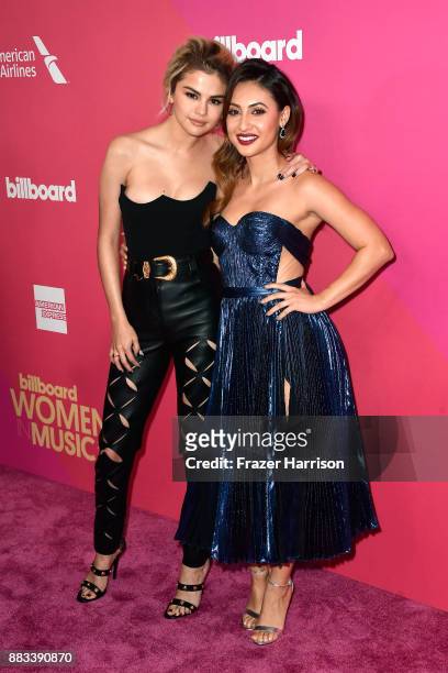 Honoree Selena Gomez and Francia Raisa attend Billboard Women In Music 2017 at The Ray Dolby Ballroom at Hollywood & Highland Center on November 30,...