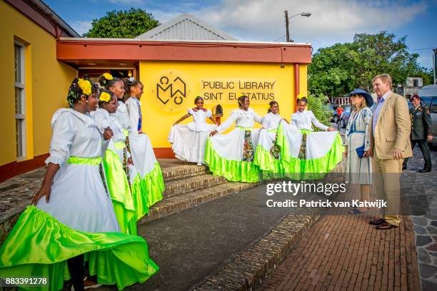 King Willem-Alexander of The Netherlands and Queen Maxima of The Netherlands visit Solar Park and the reconstruction of houses on November 30, 2017...