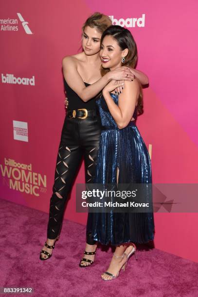 Honoree Selena Gomez and Francia Raisa attend Billboard Women In Music 2017 at The Ray Dolby Ballroom at Hollywood & Highland Center on November 30,...