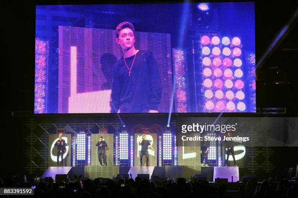 Corbyn Besson, Zach Herron, Jack Avery, Jonah Marais, and Daniel Seavey of Why Don't We perform onstage at WiLD 94.9's FM's Jingle Ball 2017...