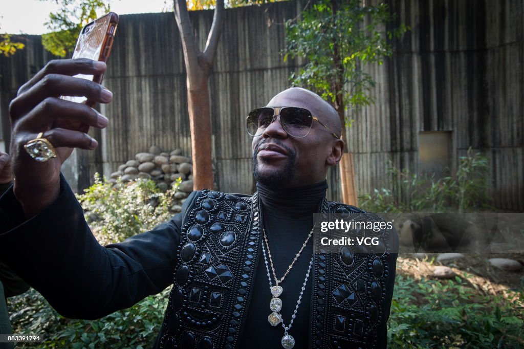 Floyd Mayweather Jr.  Adopts Giant Panda During His China Tour In Chengdu