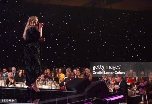 Honoree Kelly Clarkson performs onstage at Billboard Women In Music 2017 at The Ray Dolby Ballroom at Hollywood & Highland Center on November 30,...