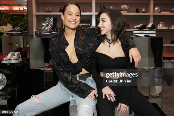 Chloe Bartoli and Sayda Hartoonian attend a preview of Chloe Bartoli's RD x California Girls Spring '18 Rocket Dog Collection on November 30, 2017 in...