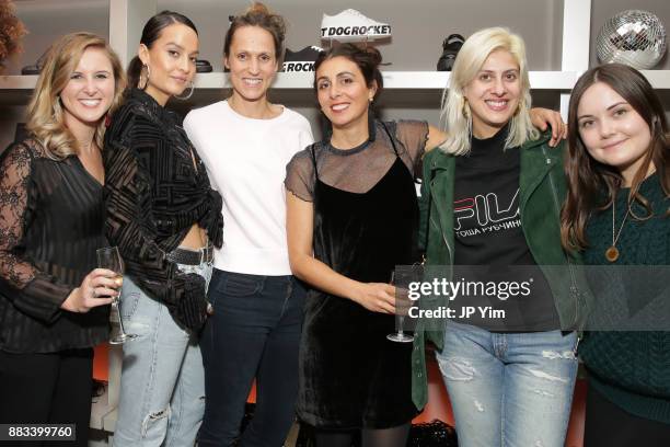 Paige Patterson, Chloe Bartoli, guest, Tanya Bartels, guests attend Chloe Bartoli's RD x California Girls Spring '18 Rocket Dog Collection on...