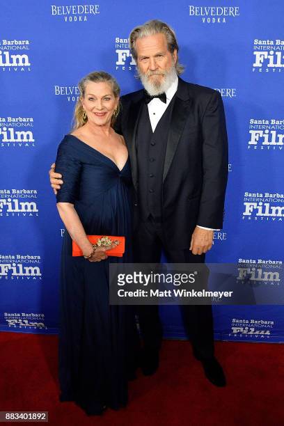 Jeff Bridges and Susan Geston attend the Santa Barbara International Film Festival honors Judi Dench with the annual Kirk Douglas Award For...