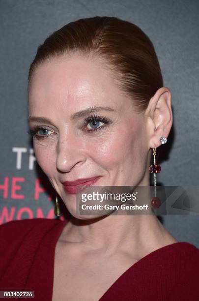 Actress Uma Thurman attends "The Parisian Woman" Broadway opening night at Hudson Theatre on November 30, 2017 in New York City.