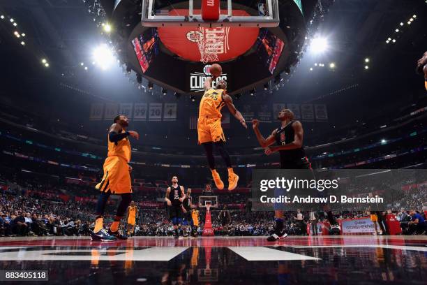 Donovan Mitchell of the Utah Jazz goes to the basket against the LA Clippers on November 30, 2017 at STAPLES Center in Los Angeles, California. NOTE...