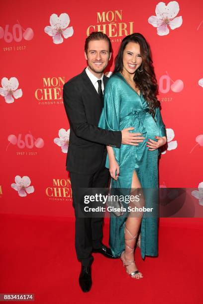 Joern Schloenvoigt and his fiance Hanna Weig during the Mon Cheri Barbara Tag at Postpalast on November 30, 2017 in Munich, Germany.