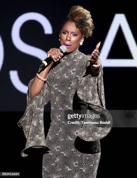 Vonzell Solomon performs onstage during the AHF World AIDS DAY Concert and 30th Anniversary Celebration featuring Mariah Carey and DJ Khaled at the...