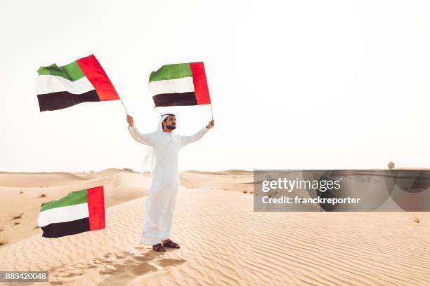 festa nazionale degli emirati arabi uniti nel deserto - uae national day foto e immagini stock