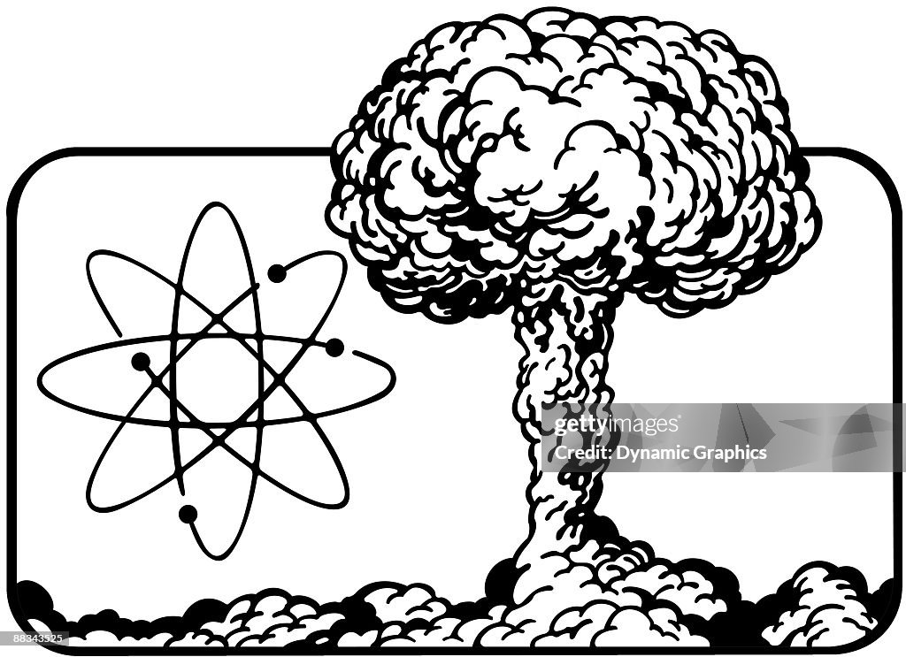 1940-1950 mushroom cloud atom  Grouped Elements    ' A powerful weapon  ' Testing site