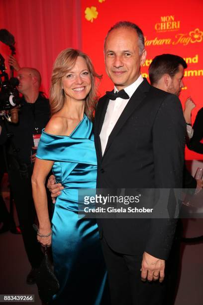 Nicole Noevers and her husband Karim during the Mon Cheri Barbara Tag at Postpalast on November 30, 2017 in Munich, Germany.