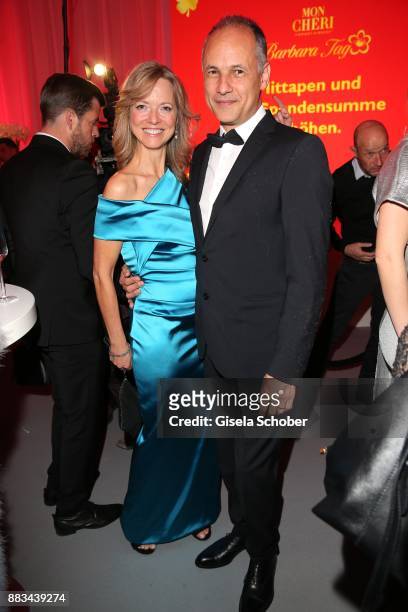 Nicole Noevers and her husband Karim during the Mon Cheri Barbara Tag at Postpalast on November 30, 2017 in Munich, Germany.