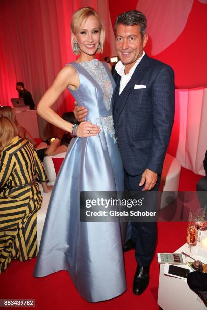 Lisa Loch and Jeweler Thomas Jirgens, Juwelenschmiede, during the Mon Cheri Barbara Tag at Postpalast on November 30, 2017 in Munich, Germany.