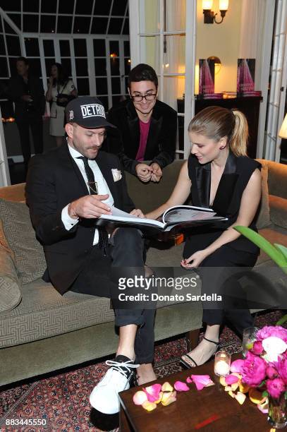 Johnny Wujek , Kate Mara and Christian Siriano celebrate the launch of his new book "Dresses To Dream About" in Los Angeles at Chateau Marmont on...