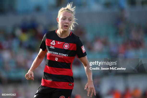 Maruschka Waldus of the Wanderers looks on during the round six W-League match between the Western Sydney Wanderers and the Perth Glory at Marconi...