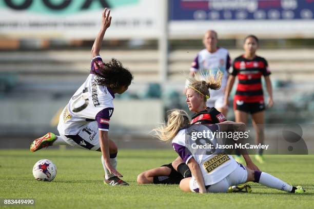 Maruschka Waldus of the Wanderers during the round six W-League match between the Western Sydney Wanderers and the Perth Glory at Marconi Stadium on...