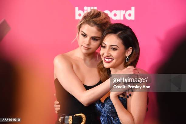 Selena Gomez and Francia Raisa attend Billboard Women In Music 2017 - Arrivals at The Ray Dolby Ballroom at Hollywood & Highland Center on November...