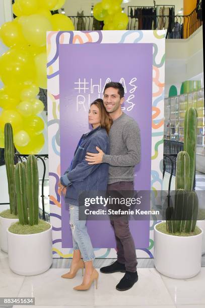 Laura Perlongo and Nev Schulman attend Barneys New York Celebrates Haas for the Holidays Hosted by Matthew Mazzucca, Nikolai Haas and Simon Haas at...