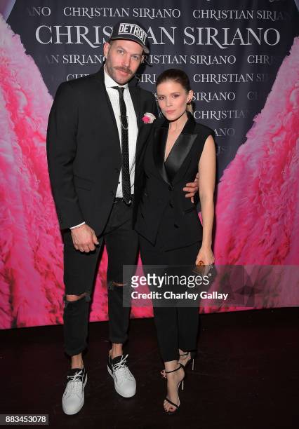 Johnny Wujek and Kate Mara attend Christian Siriano's celebration of the launch of his new book "Dresses To Dream About" in Los Angeles at Chateau...
