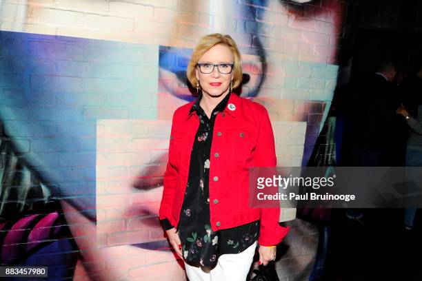 Eve Plumb attends New York Premiere of "MADDMAN: The Steve Madden Story" at iPic Theater on November 30, 2017 in New York City.