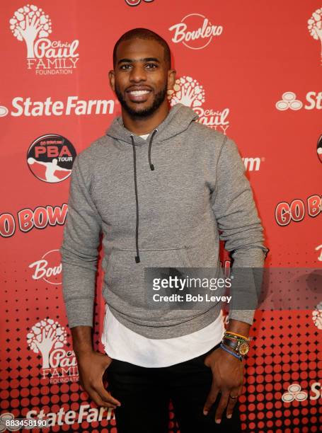 Chris Paul attends the State Farm Chris Paul PBA Celebrity Invitational at the Bowlero Woodlands on November 30, 2017 in The Woodlands, Texas.