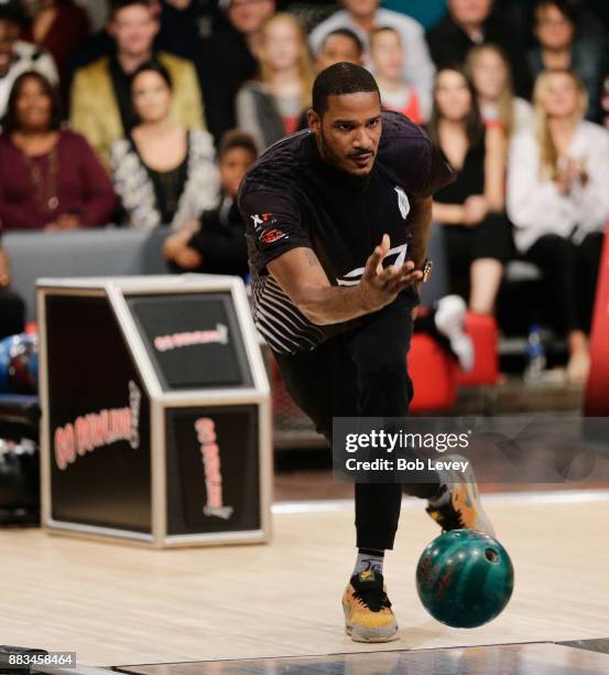 Pro basketball player Trevor Ariza attends the State Farm Chris Paul PBA Celebrity Invitational at the Bowlero Woodlands on November 30, 2017 in The...