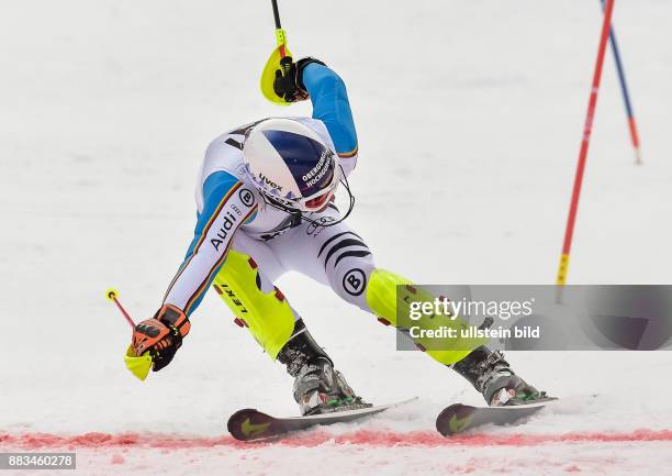 Fritz Dopfer ueberquert die Ziellinie, waehrend dem FIS Slalom Ski Weltcup der Herren auf dem Gaslernhang, am 24. Januar 2016 in Kitzbuehel.