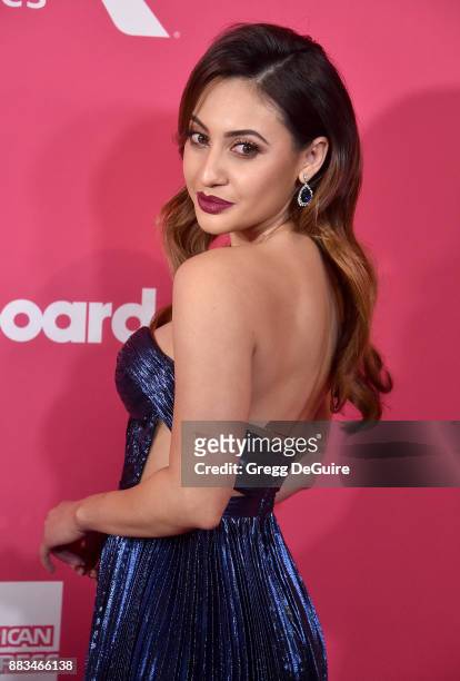 Francia Raisa arrives at the Billboard Women In Music 2017 at The Ray Dolby Ballroom at Hollywood & Highland Center on November 30, 2017 in...
