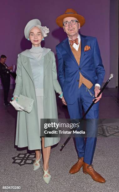 Britt Kanja and Guenther Anton Krabbenhoeft attend the exhibition opening 'Sound of Passion' at Hotel De Rome on November 30, 2017 in Berlin, Germany.