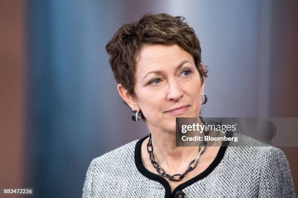 Inga Beale, chief executive officer of Lloyd's of London, pauses during a Bloomberg Television interview in London, U.K., on Friday, Dec. 1, 2017....