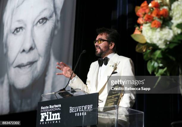 Executive Director Roger Durling speaks onstage at Santa Barbara International Film Festival Kirk Douglas Award of Excellence Dinner sponsored by...