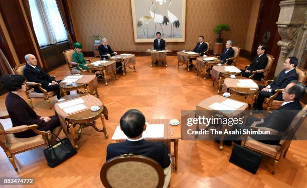 Representatives from the Diet, the Supreme Court and the imperial household gather for a meeting of the Imperial Household Council at the Imperial...
