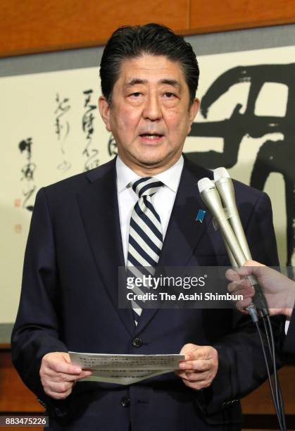 Prime Minister Shinzo Abe announces that Crown Prince Naruhito would become emperor on May 1 based on recommendations made in a meeting of the...
