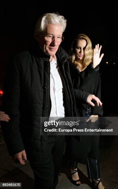 Richard Gere and Alejandra Silva attend the 'Harper's Bazaar' Actitud 43 awards at Casino de Madrid on November 30, 2017 in Madrid, Spain.