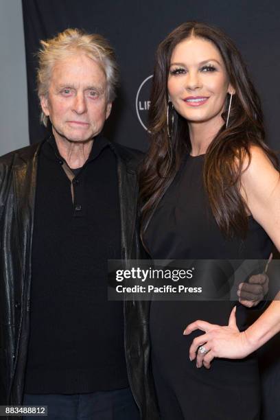 Michael Douglas and Catherine Zeta-Jones attend Lifetime Cocaine Godmother screening at Neuehouse.