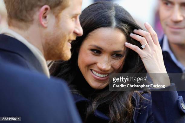 Prince Harry and Meghan Markle visit Nottingham Contemporary on December 1, 2017 in Nottingham, England. Prince Harry and Meghan Markle announced...