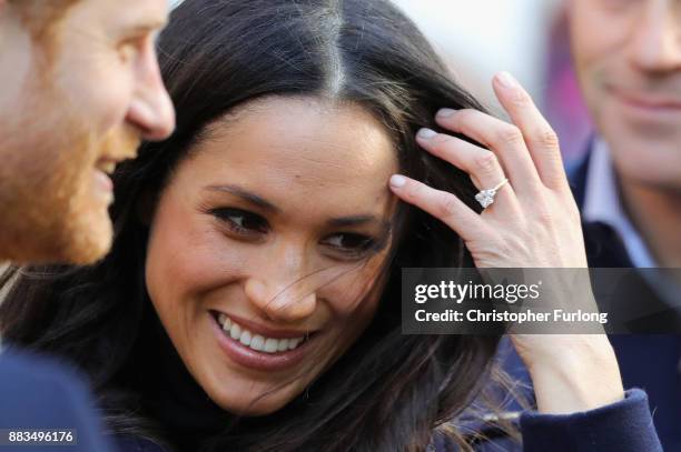 Prince Harry and Meghan Markle visit Nottingham Contemporary on December 1, 2017 in Nottingham, England. Prince Harry and Meghan Markle announced...