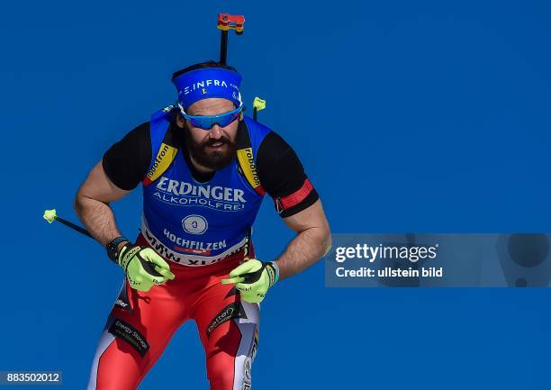 Michael Roesch beim Laufen waehrend dem 20km Einzelrennen der Herren bei der IBU Biathlon Weltmeisterschaft am 16. Februar 2017 in Hochfilzen .