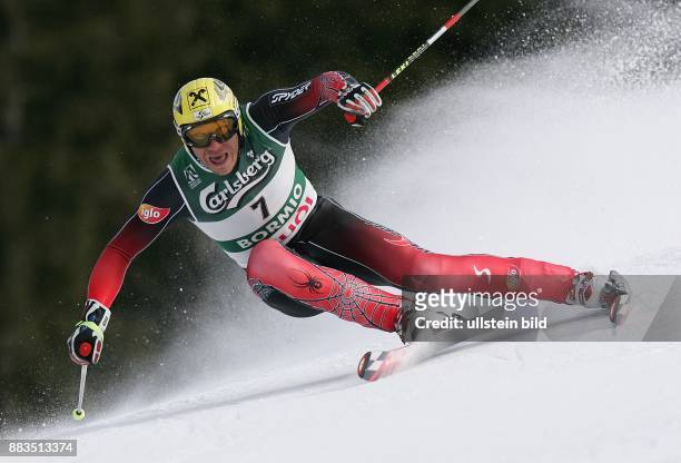 Hermann Maier Skifahrer; Österreich: in Aktion beim Riesenslalom