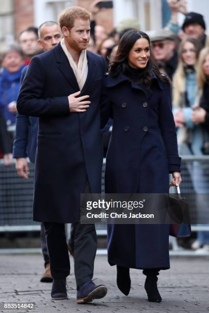 Prince Harry and fiancee Meghan Markle attend the Terrance Higgins Trust World AIDS Day charity fair at Nottingham Contemporary on December 1, 2017...
