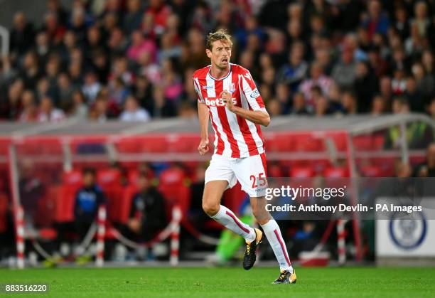 Stoke City's Peter Crouch during the Carabao Cup, Second Round match at the bet365 Stadium, Stoke