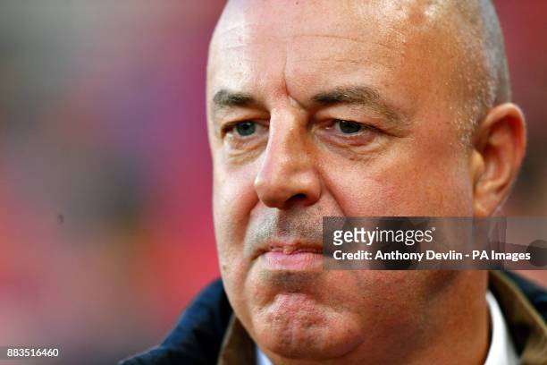 Rochdale's manager Keith Hill during the Carabao Cup, Second Round match at the bet365 Stadium, Stoke