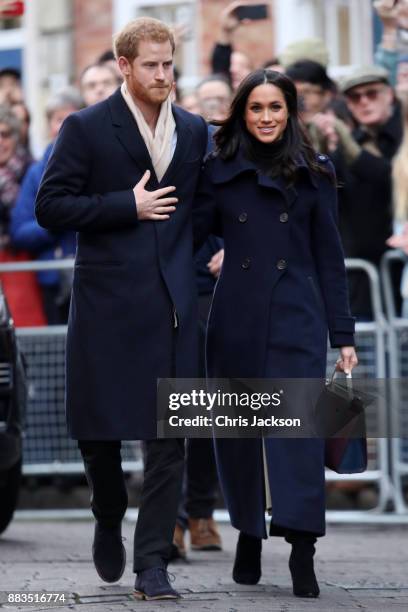 Prince Harry and fiancee Meghan Markle attend the Terrance Higgins Trust World AIDS Day charity fair at Nottingham Contemporary on December 1, 2017...