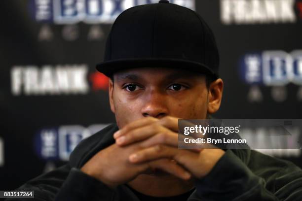 Light heavyweight boxer Anthony Yarde talks to the media during a Boxing Academy Press Conference on November 30, 2017 in London, England.